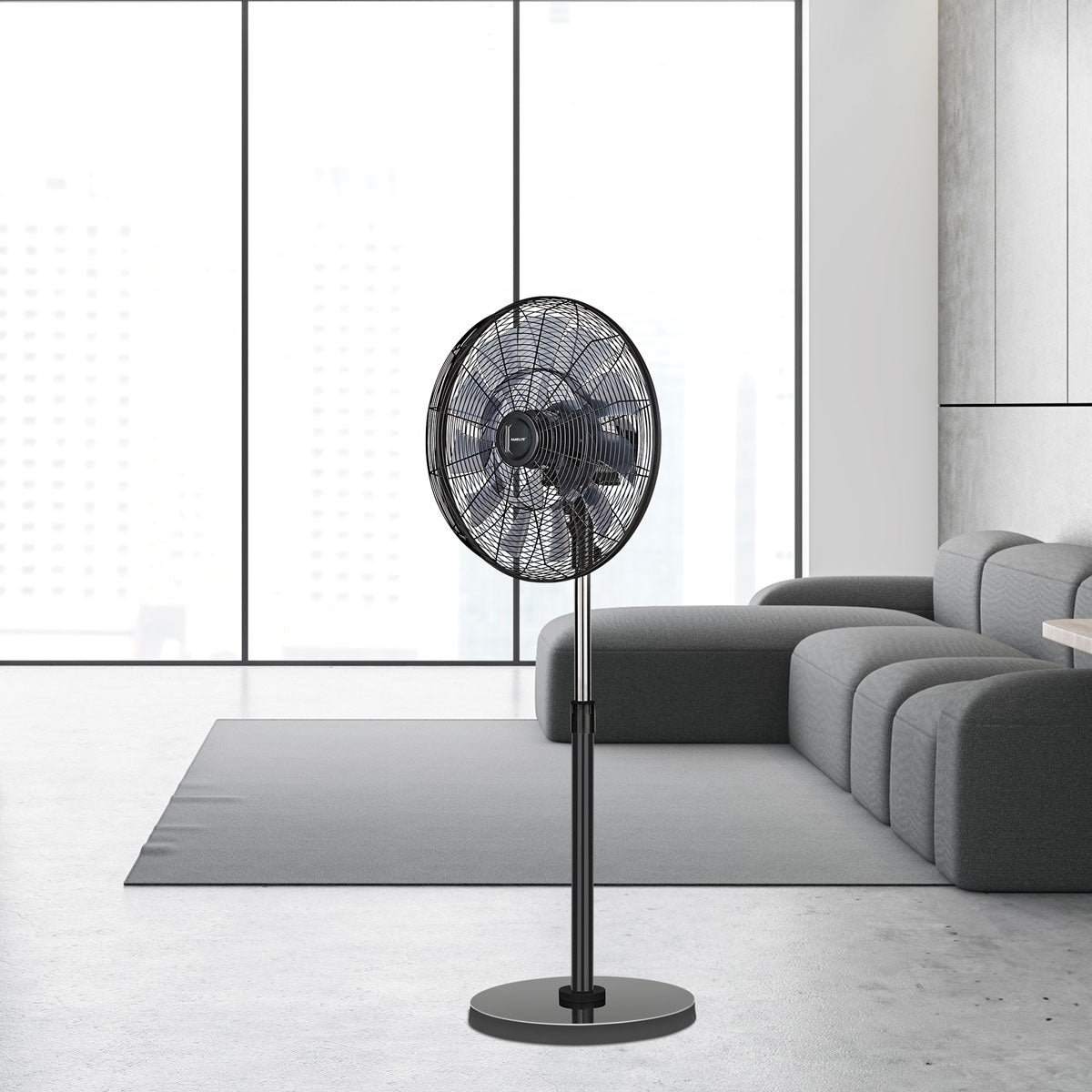 Ventilateur sur pied DC Pro 45cm avec télécommande - Noir