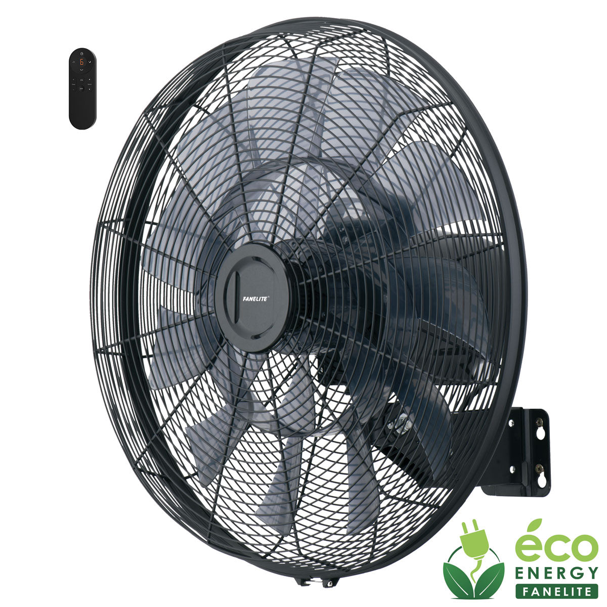 Ventilateur mural DC Pro 45cm avec télécommande - Noir