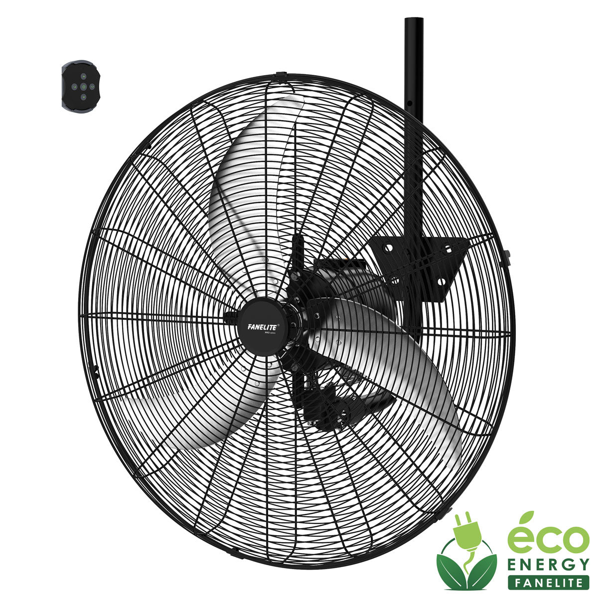 Ventilateur mural DC Pro 65cm avec télécommande - Noir