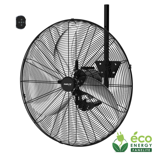 Ventilateur mural DC Pro 65cm avec télécommande - Noir