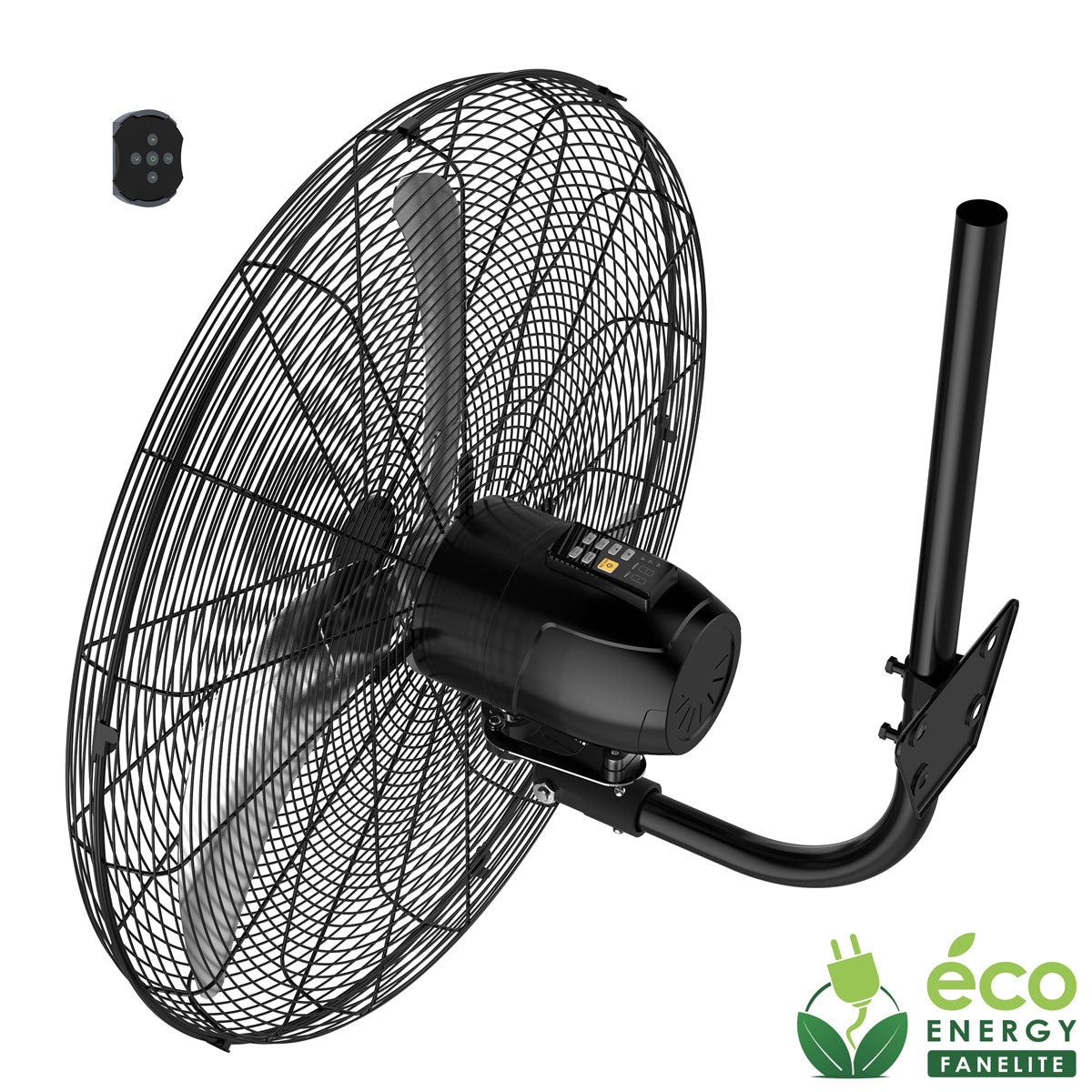 Ventilateur mural DC Pro 65cm avec télécommande - Noir