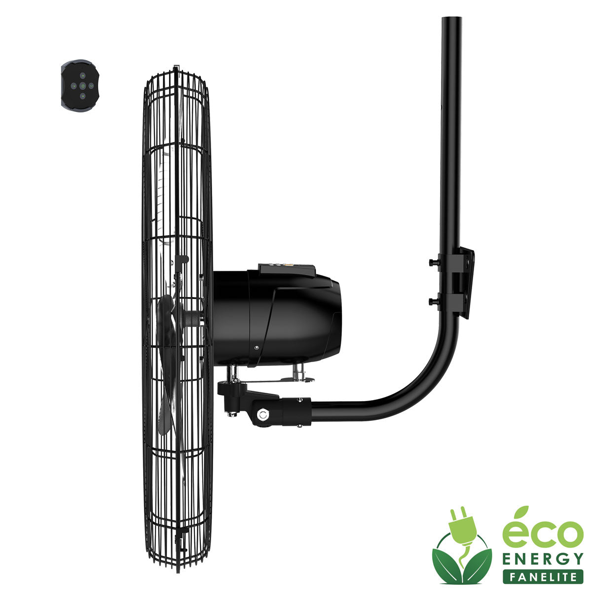 Ventilateur mural DC Pro 65cm avec télécommande - Noir