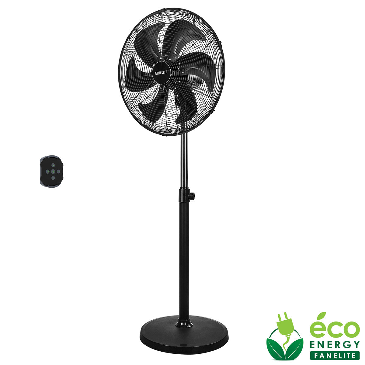 Ventilateur sur pied DC Pro 50cm avec télécommande - Noir
