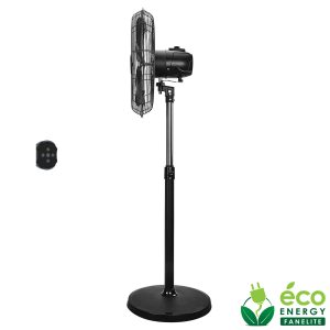 Ventilateur sur pied DC Pro 50cm avec télécommande - Noir