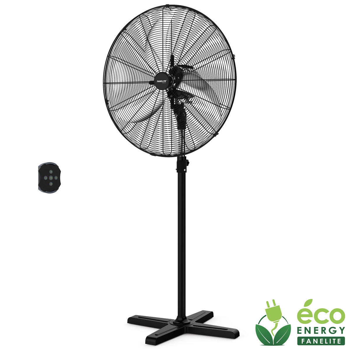 Ventilateur sur pied DC Pro 65cm avec télécommande - Noir